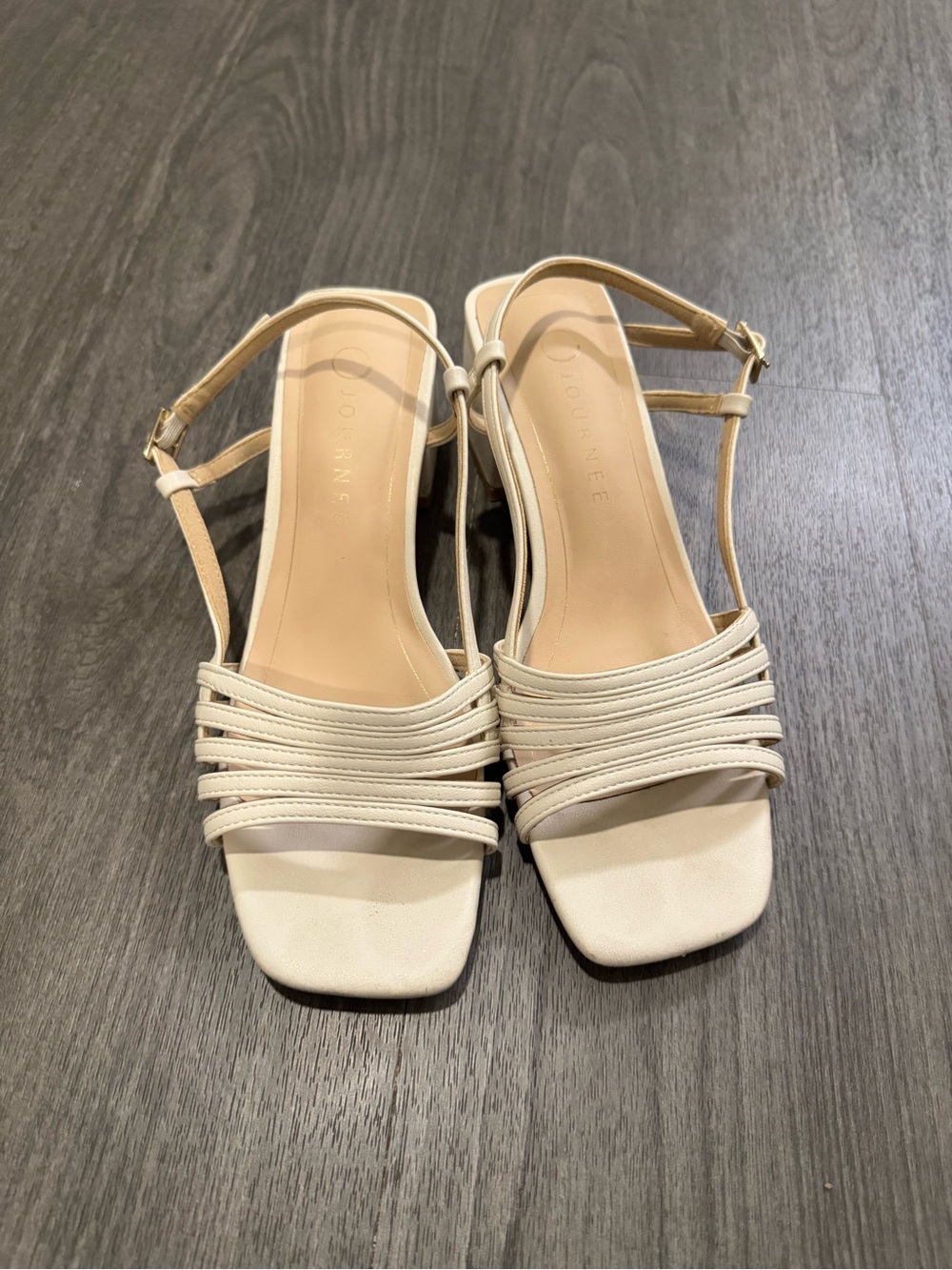 Ivory Block Kitten Heels